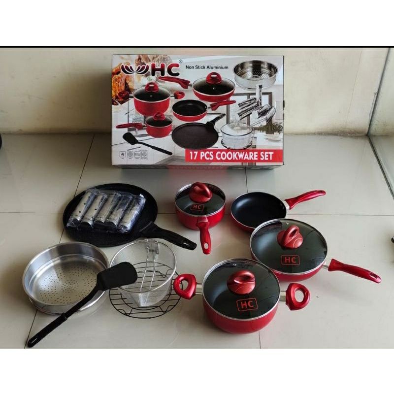 Panci Multifungsi  , HC 11 ,  17 PCS  , Panci Dutch oven , pizza pan ,  panci cookware set  , Panci Teflon