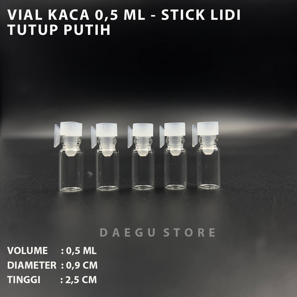 Botol Vial 0,5ml Botol Kaca Tester Sample Parfum Model Stick Panjang Lidi Stik Oles 0.5 ml