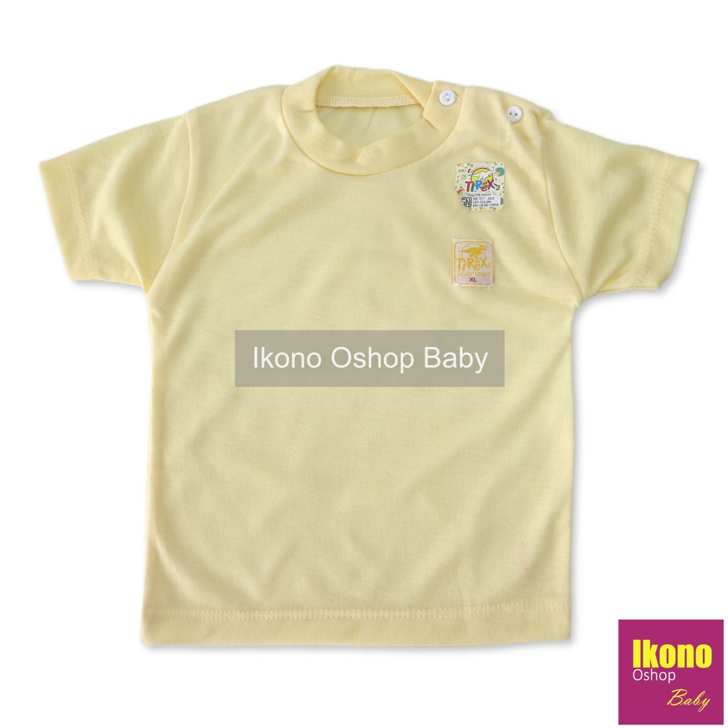 Ikono 3 Pcs Baju Kaos Oblong Anak Bayi Tirex Polos-2