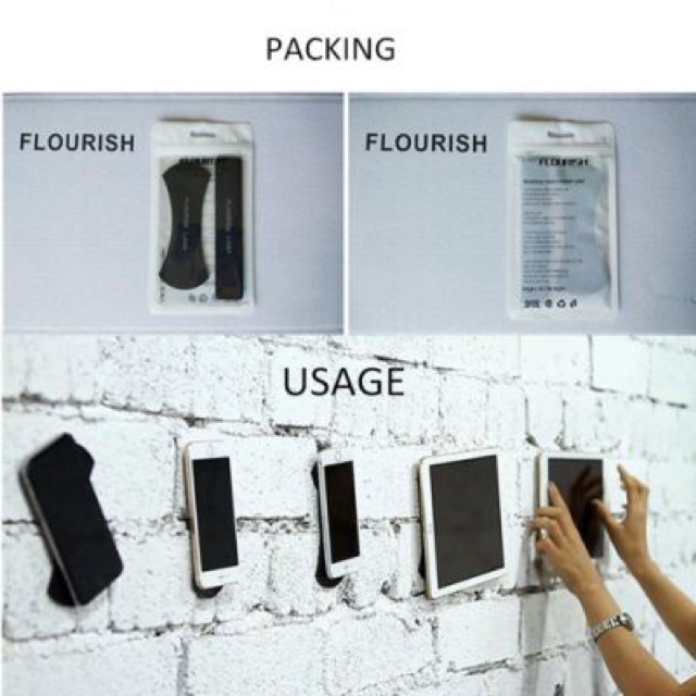 Flourish Lama 1 set 4 pcs Holder Smartphone Nano Adhesive Sticky Rubber Pad silikon karet