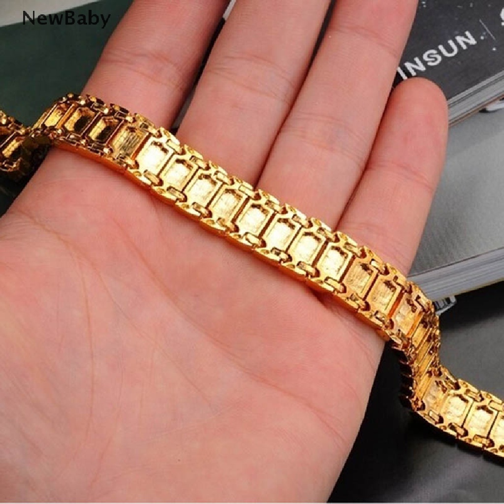 Charms Jam Tangan Gelang Rantai Lapis Emas 18K Untuk Pria