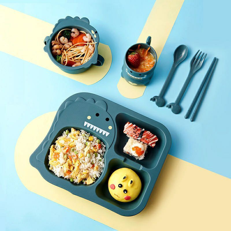 set peralatan makan anak 6 pcs | tempat makan anak set lucu
