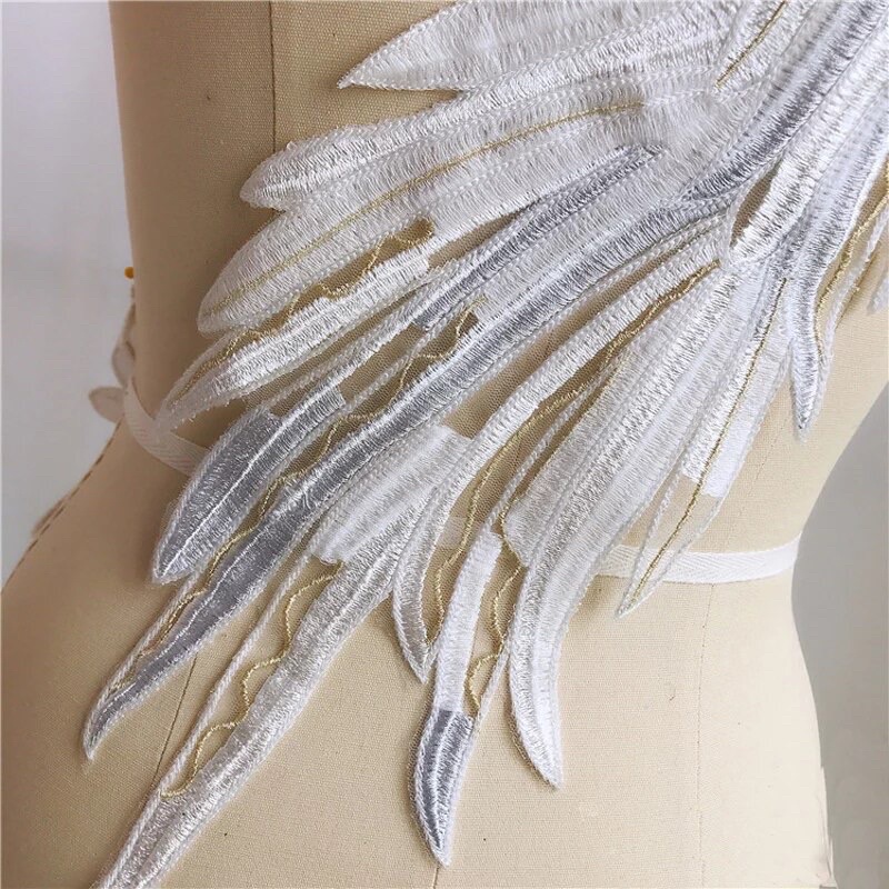 White Angel Wing Embroidered (One pair)