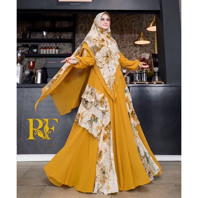 Aliza Syari RF Fashion by Rayhan Co. Mustard Ceruty Import