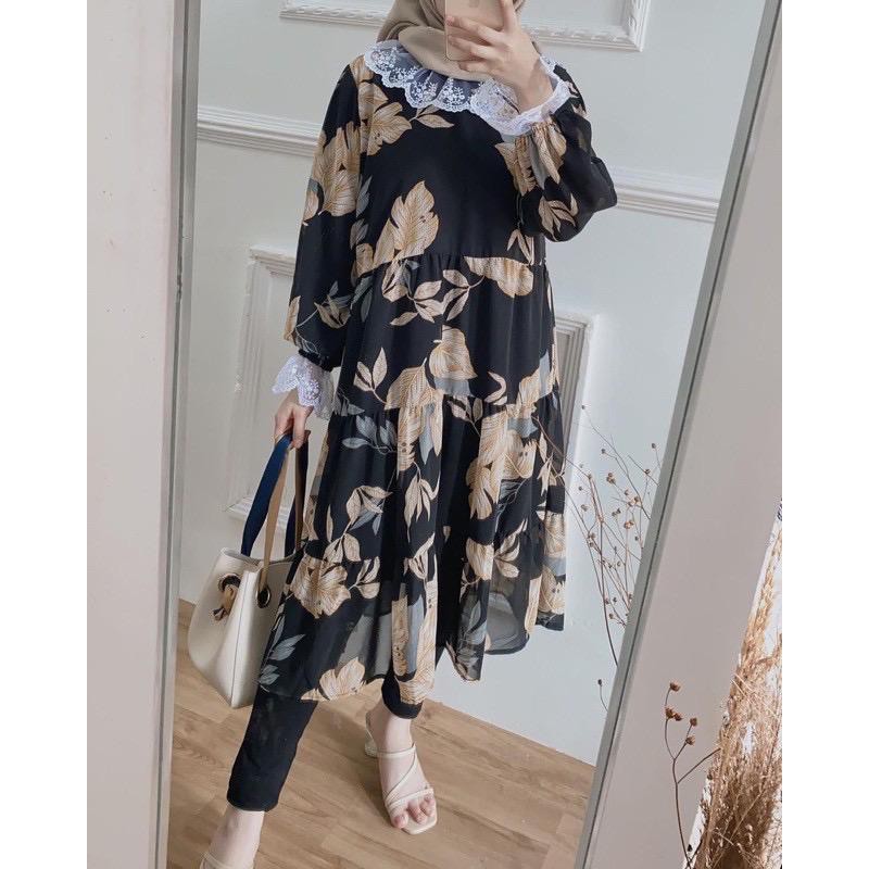 1KG MUAT 5PCS | NATURE RENDA TUNIK FLOWER RAYON VISCOSE HITS OOTD SELEBGRAM FASHION WANITA