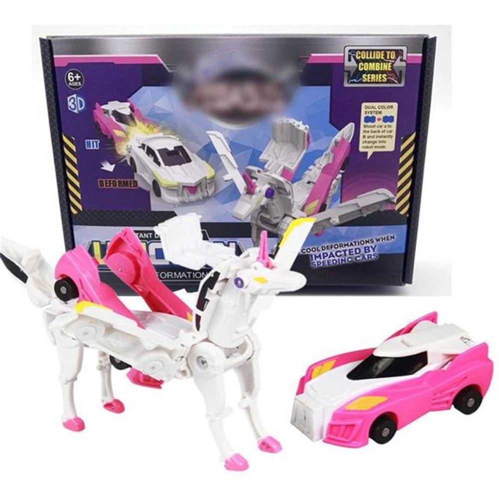 Needway   Unicorn Robot Mainan Anak Ornamen Rumah Kuda Terbang Action Figure Robot Mini Deformation Combining Toys