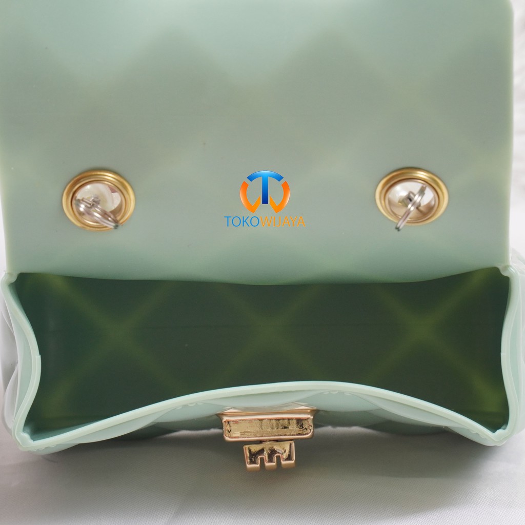 Tas Jelly Glossy Mini Pearl | Tas Selempang Mini Fashion |  Jelly Glossy Mutiara