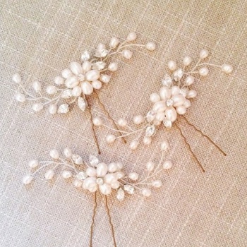 COD❤️Wedding Bridal Vintage Pearl Flower Crystal Hair Pin Bridesmaid Clips Side Comb Jepit Rambut Mutiara Fashion Korea Wanita