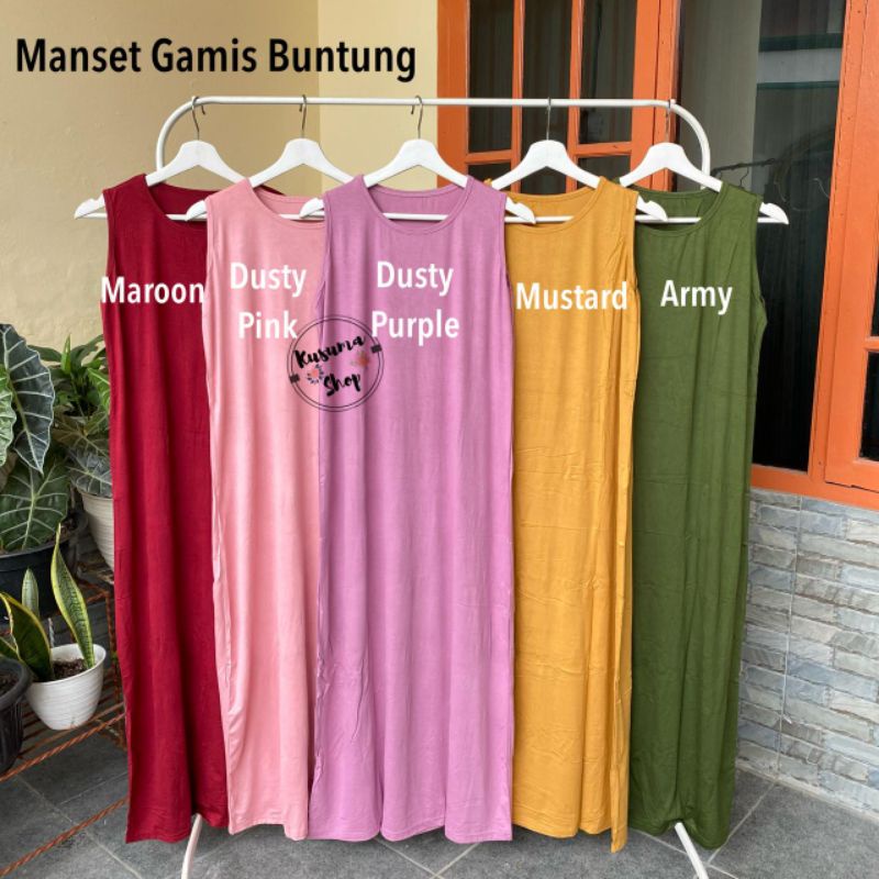 Manset Gamis Buntung Bahan Rayon Adem