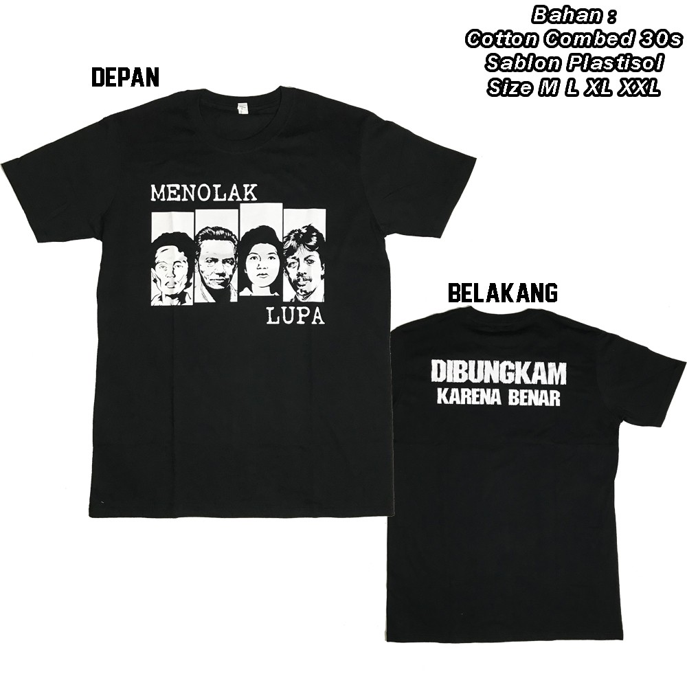  kaos  pria  MENOLAK LUPA baju  aktivis kaos  tokoh Baju  