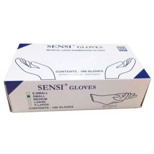 Sarung Tangan Karet sensi/dokter/sensi gloves isi 100