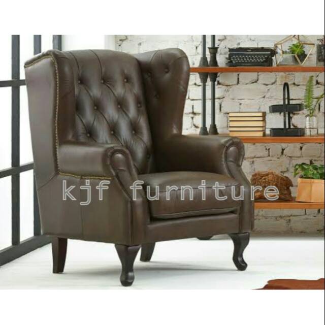 Sofa wing chair vintage sofa retro single sofa minimalis single klasik