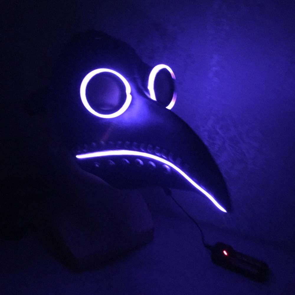 Needway Plague Doctor Mask Carnival Led Flash Masker Halloween Masker Twinkle Masker Lampu Led Hiasan Kepala Masker Anime Masker Glowing Masker Led Light up