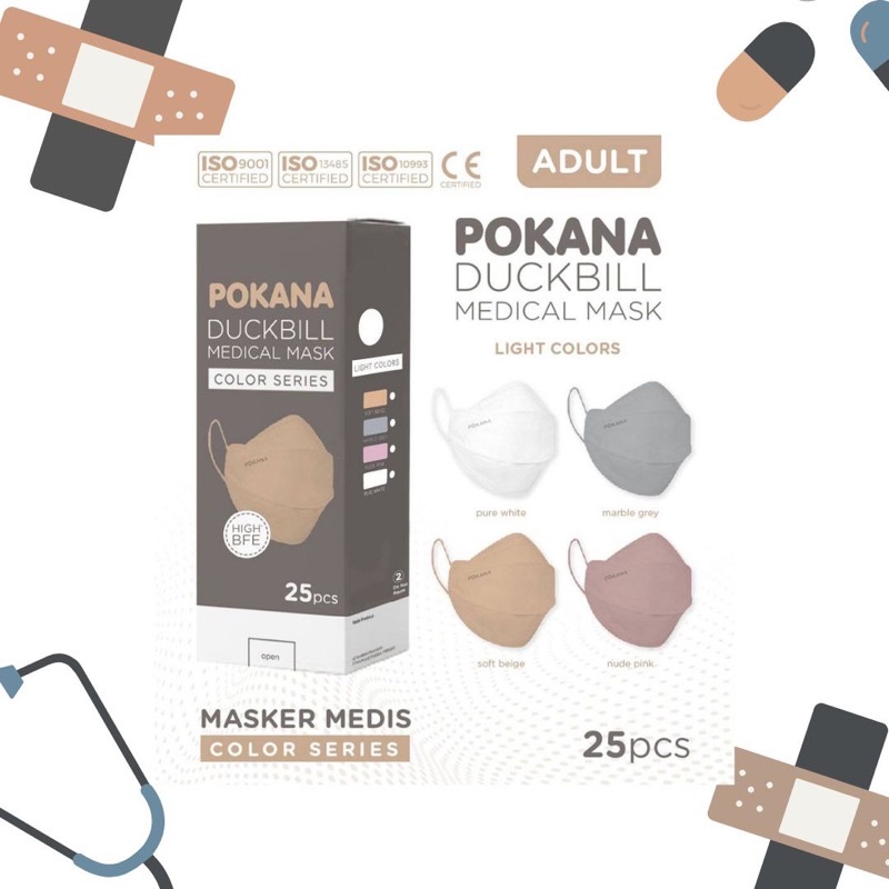 Masker Pokana Duckbill 4-ply Earloop Medical Face Mask