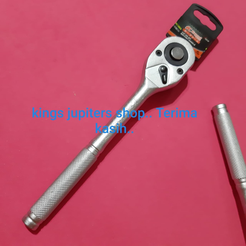 Jual KAPUSI RATCHET HANDLE 1/2DR GAGANG BESI atau KARET TANGKAI RACHET