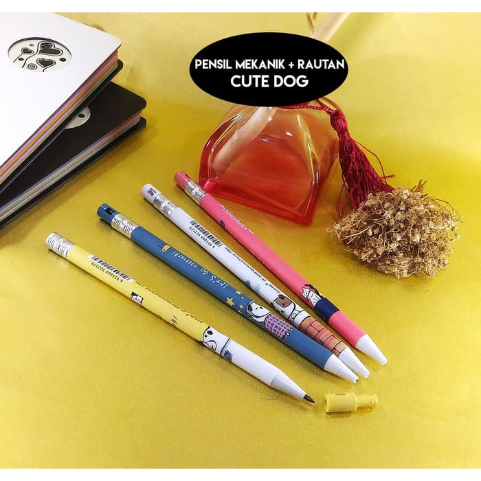 

Pensil Mekanik 2mm + Rautan Diujung Pensil - CUTE DOG Murah