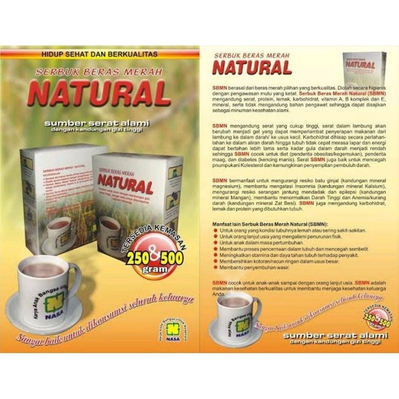 

serbuk beras merah natural Nasa / SBMN (diet sehat tanpa tersiksa) 250gram