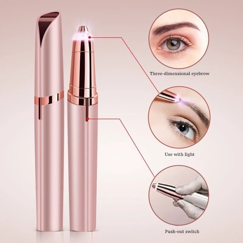 Electric Eyebrow Trimmer Ladies Portable Facial Epilator Painless Mini Eyebrow Trimmer Epilator Beauty