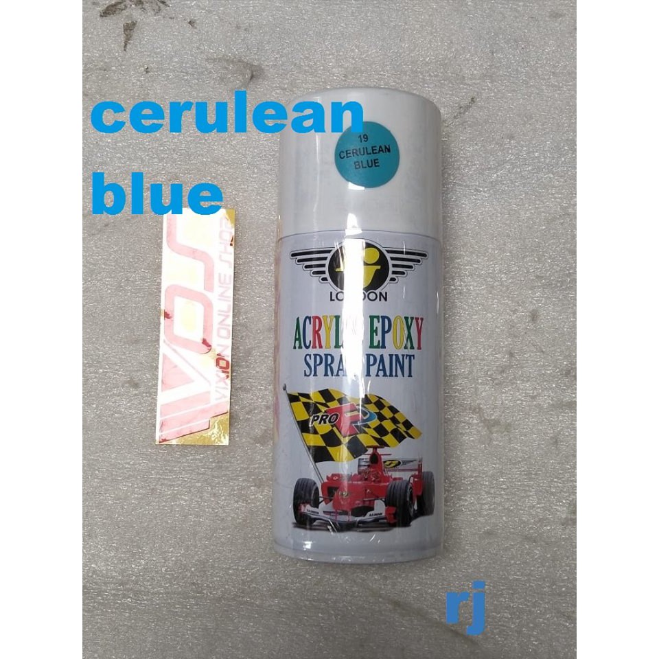 

CAT KALENG SEMPROT PYLOX MERK RJ 300CC CERULEAN BLUE / BIRU AGA TELOR ASIN TUA