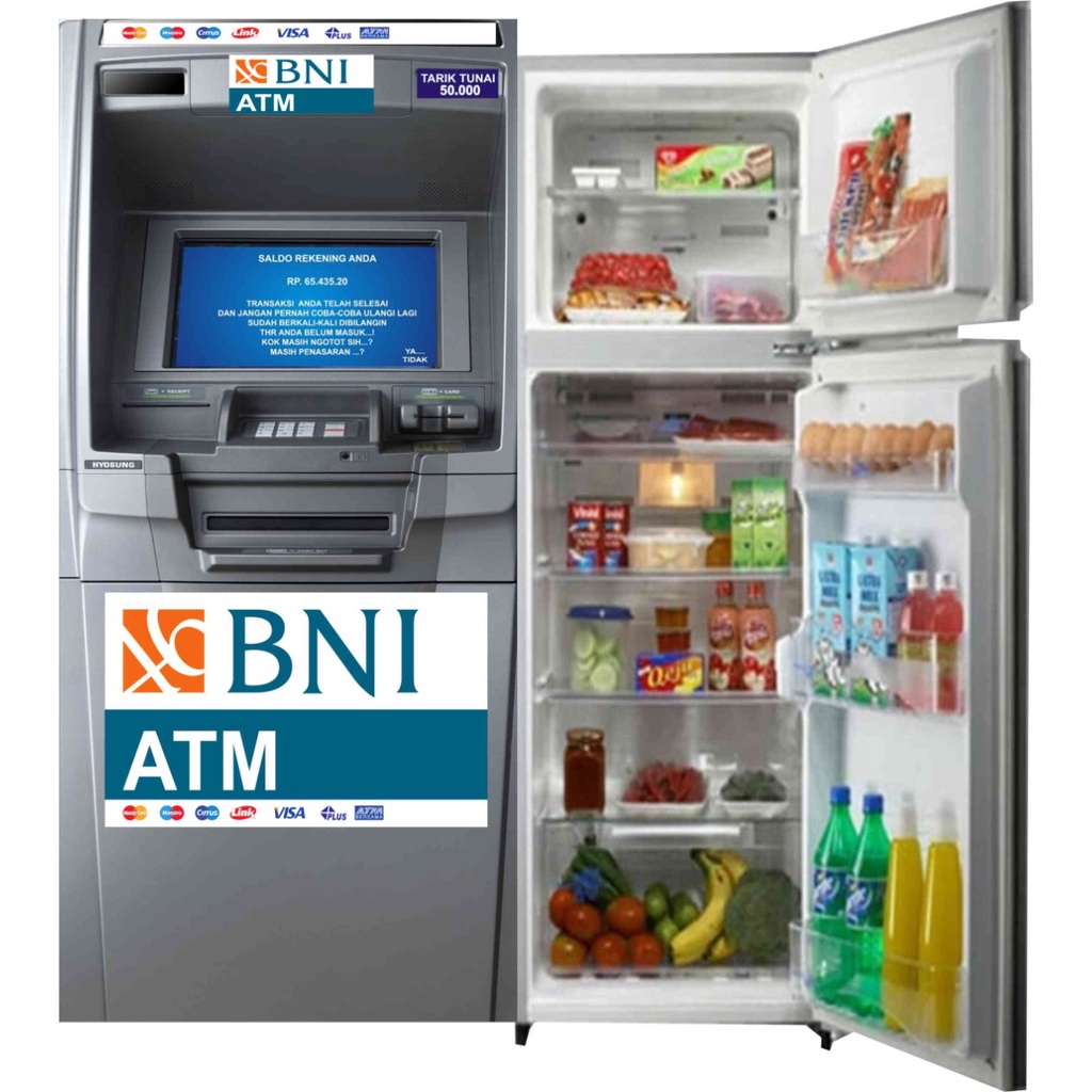 stiker kulkas atm 1 & 2 bank bca mandiri bri bni pintu setiker kulkas mesin atm | wallpaper pintu ku