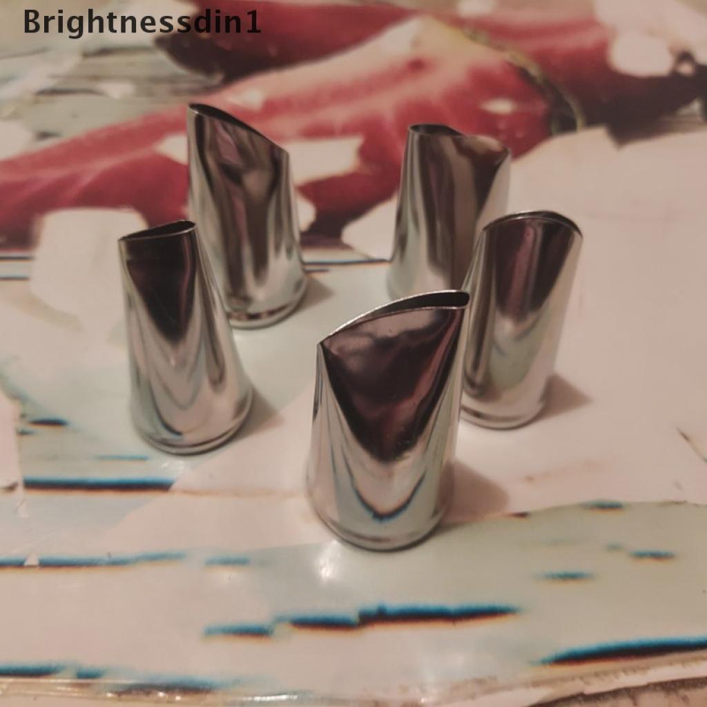 [Brightnessdin1] 5Pcs/Set Rose Petal Metal Cream Tips Cake Decorating Tools Icing Piping Nozzles  #