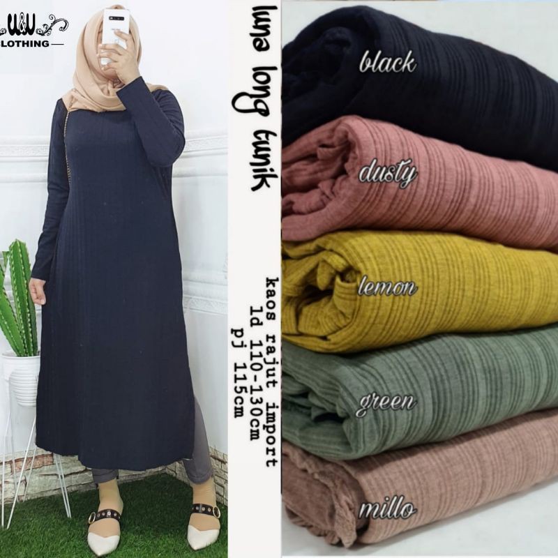 [RESTOK] LUNA LONG TUNIK BAHAN RAJUT BY W&W