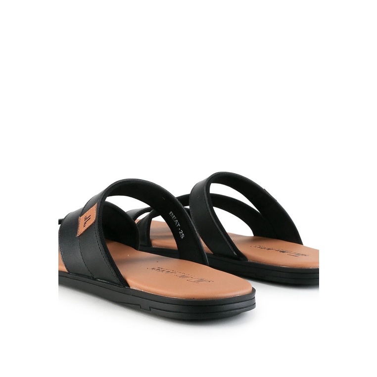 SANDAL CASUAL JIM JOKER PRIA ORIGINAL SLIDE KULIT BRANDED HITAM JJ34