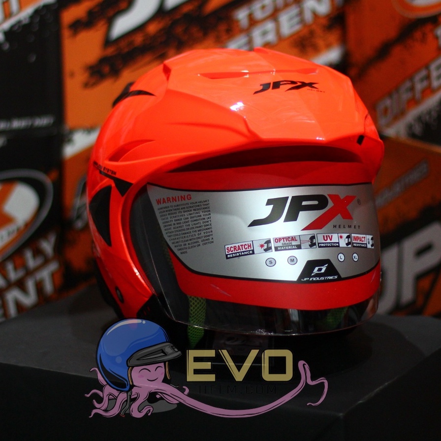 HELM JPX HALFFACE_JPX Z-BLAST - FLUO RED GLOSS ( ONGKIR 2KG) JPX HALFFACE JPX SEMICROSS JPX ZBLAST