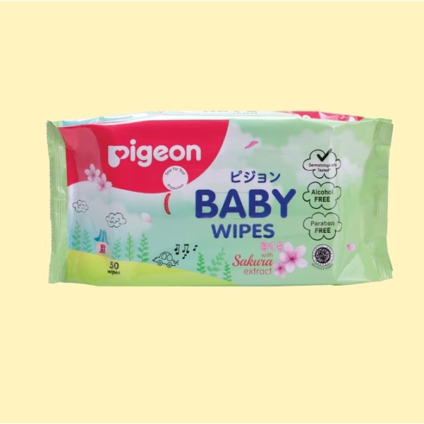 Tisu Basah Bayi PIGEON Baby Wipes with Sakura Extract 50 sheets tissue