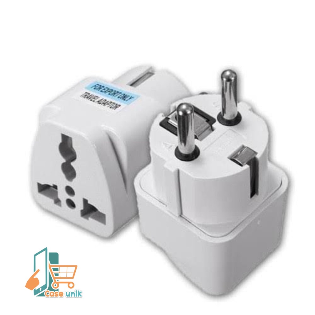 STEKER Adaptor Travel Charger / Sambungan Charger Kaki 3 ke Kaki 2 / EU KR Plug Adapter Converter CS3597