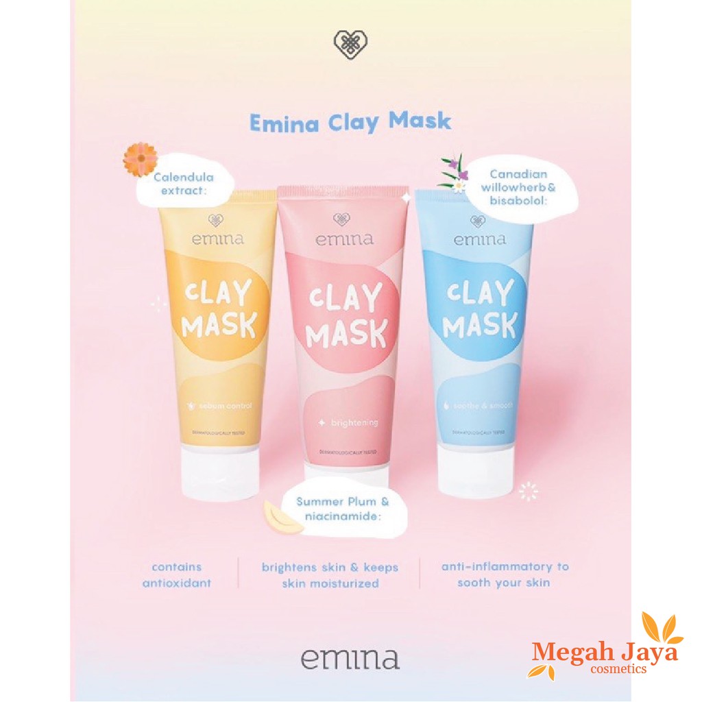 EMINA CLAY MASK SEBUM CONTROL 60 ML (KUNING) @MJ