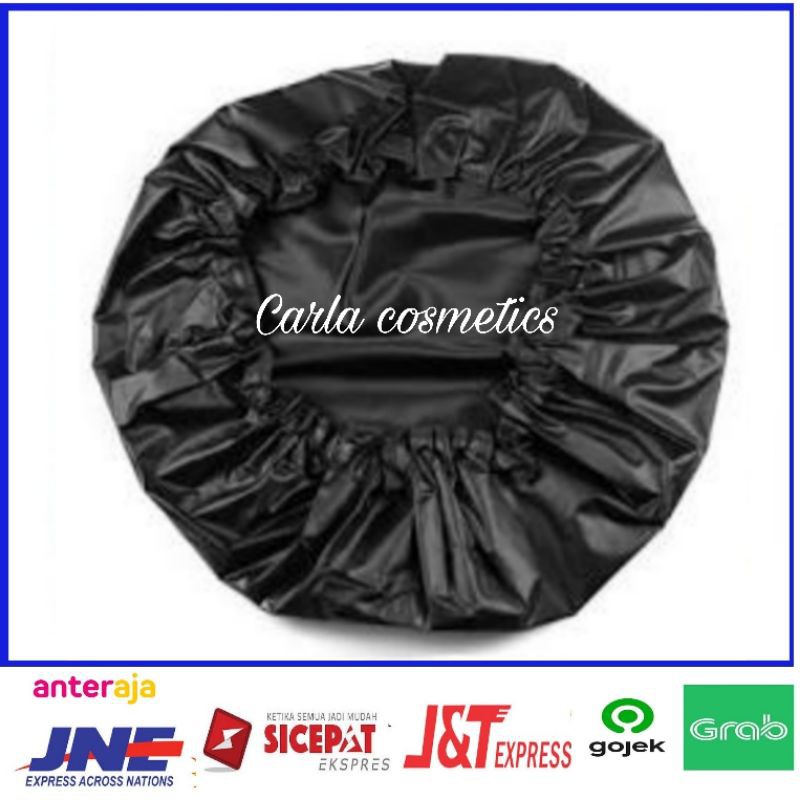 shower cap penutup rambut warna hitam / shower cap tebal polos