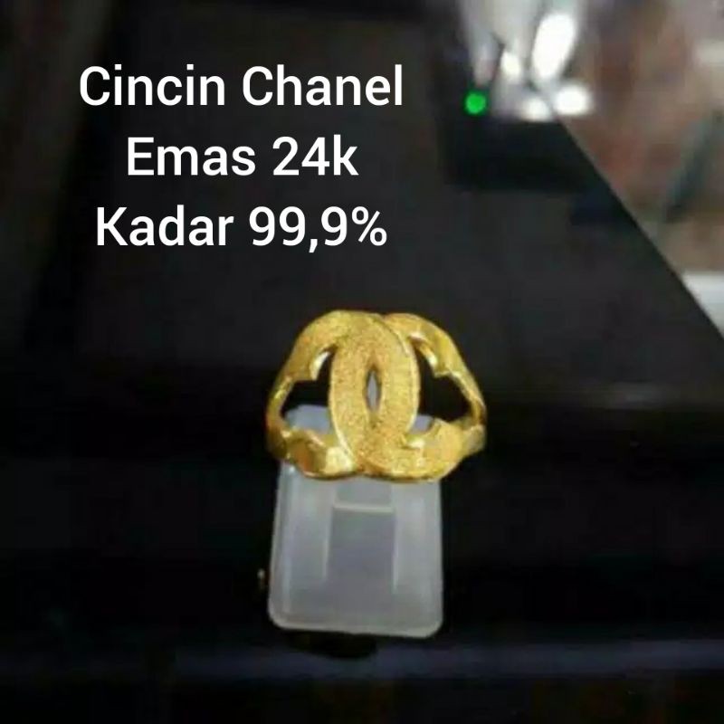 Cincin Chanel emas 24k kadar 99,9 emas asli