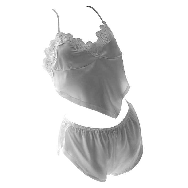 Lingerie Babydoll Tali Silang Putih, Celana Panties Boyshort