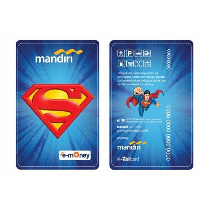 Mandiri eMoney DC Heroes - SUPERMAN LOGO ORI /Like eTOLL Tapcash Flazz or Brizzi