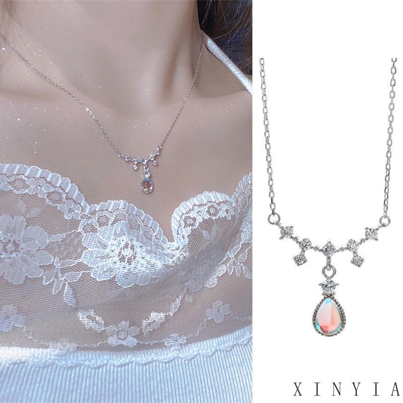 Kalung Desain Water Drop Moonstone Niche Untuk Wanita