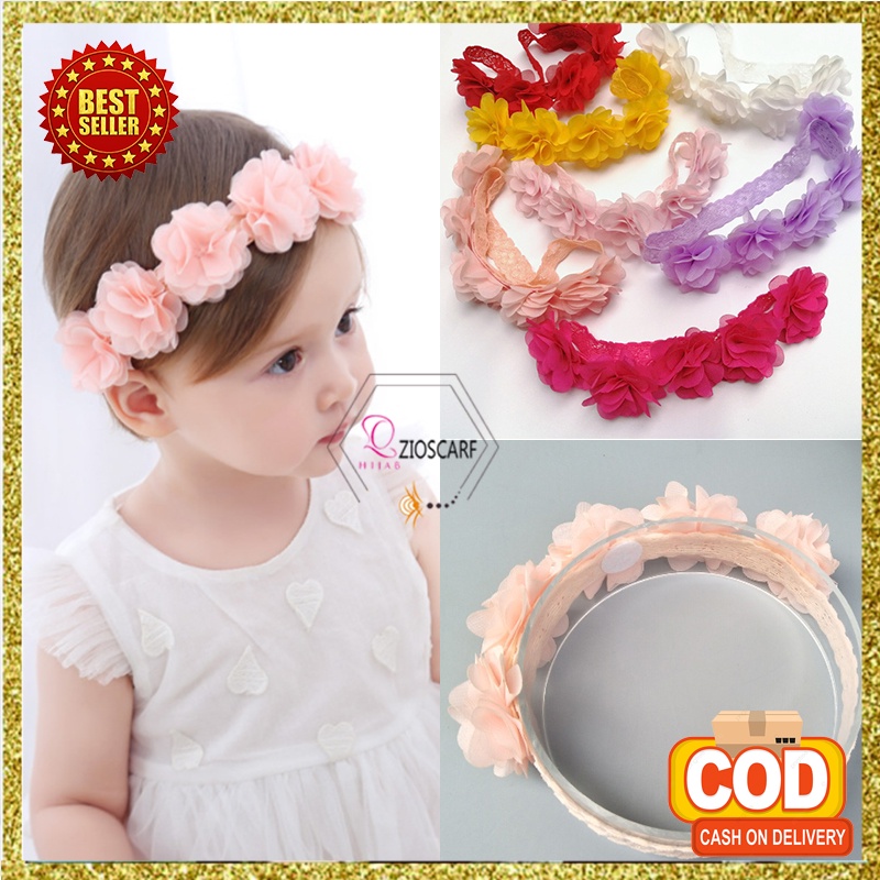 Bandana Bayi Anak Perempuan Bando Headband baby Pita Bunga Fashion Korea Import AK34