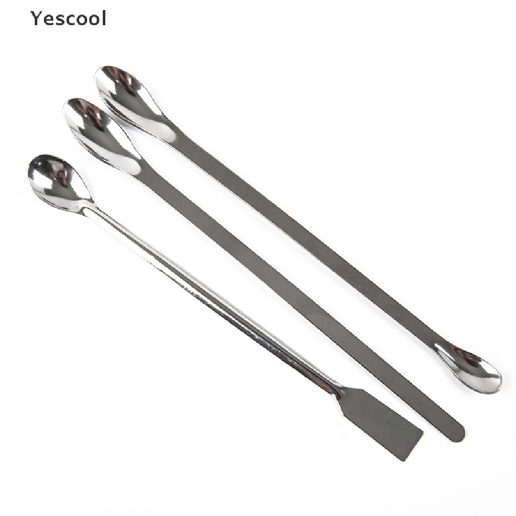 Yescool 12Pcs Sendok Spatula Bahan Stainless Steel Untuk Laboratorium