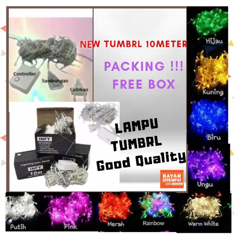 (READY-MEDAN) LAMPU TUMBRL panjang 10 m , 50 led