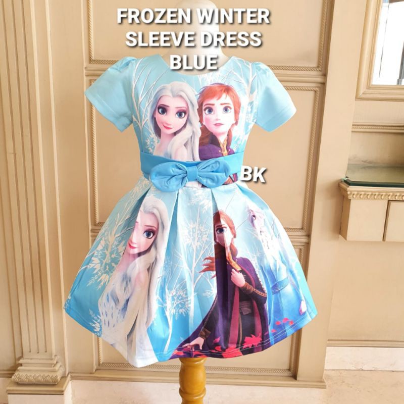 GA2603 FROZEN BUTTERFLY PURPLE DRESS GAUN BIRTHDAY ULANG TAHUN ANAK UNGU ELSA ANNA MURAH IMPORT LUCU