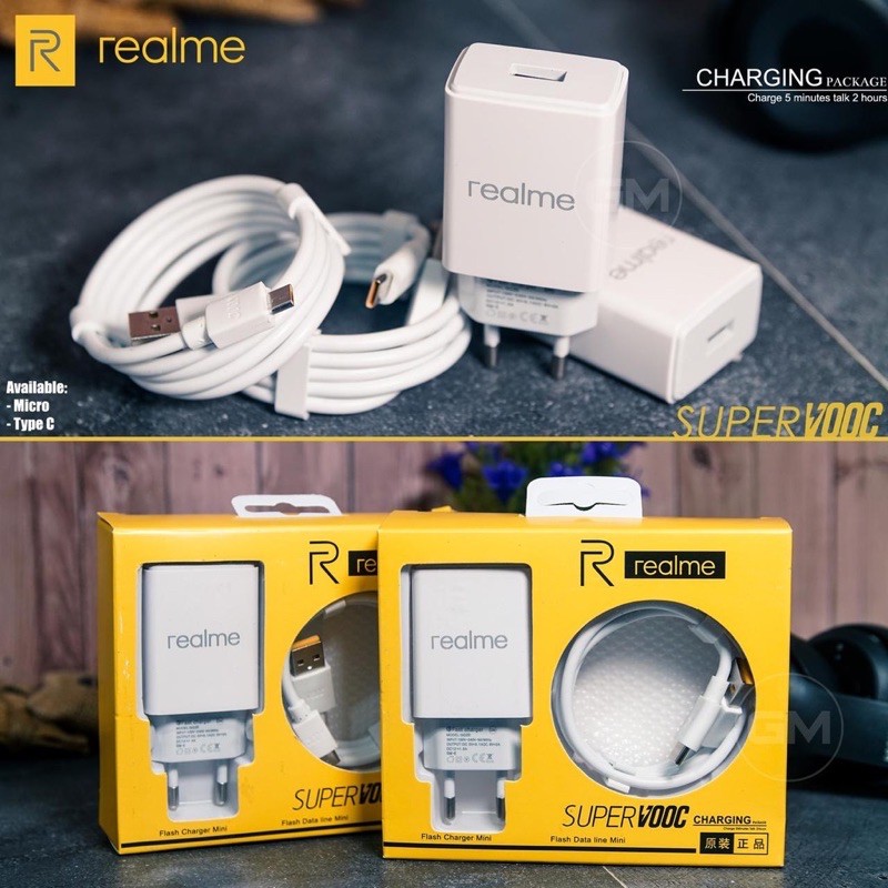 Tc Travel Charger REALME Super Vooc Micro Usb &amp; Type C Original