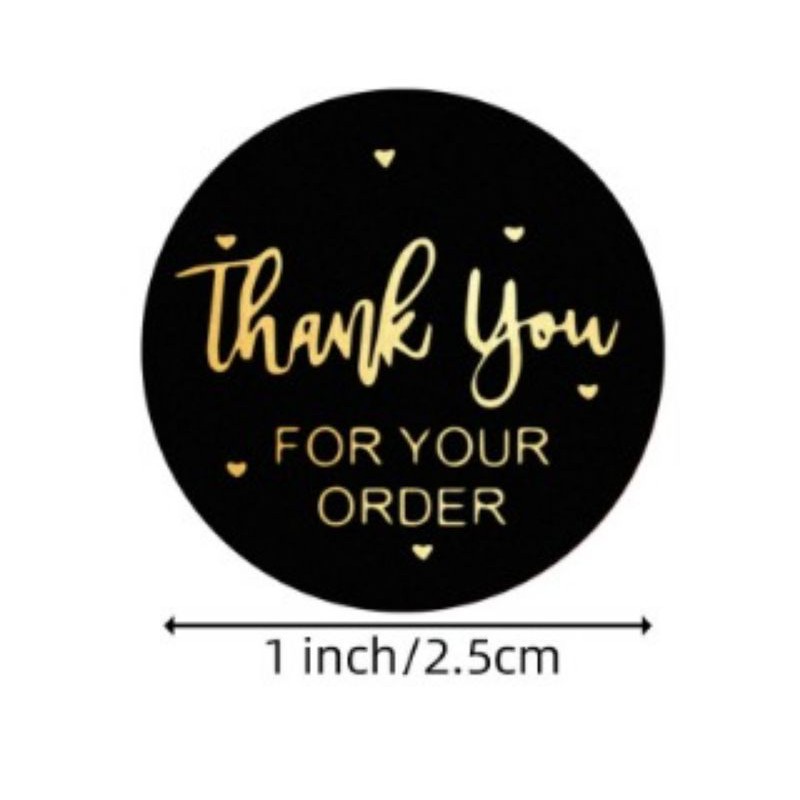 Stiker Label Thank You 2.5cm / 1inch per roll =500pcs Thank You Sticker