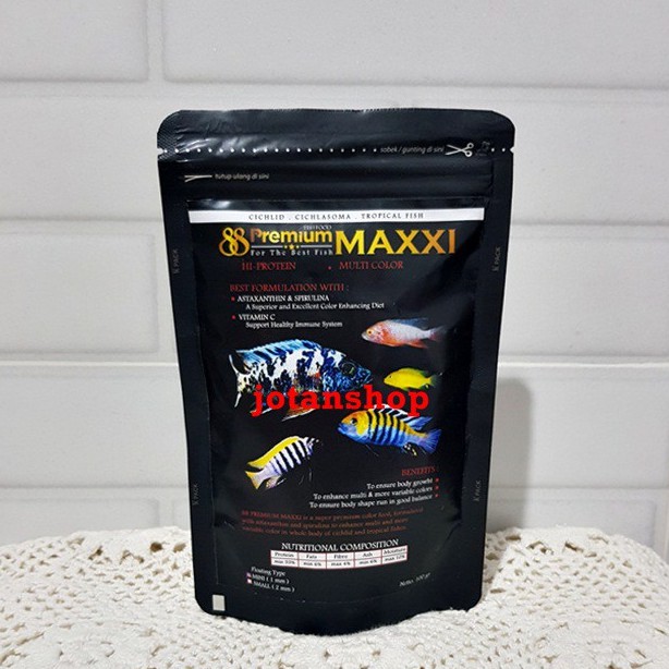 Pakan makanan Pelet Premium 88 Cichlid ciclid Red, Blue, Yellow, Maxxi ikan hias tropical