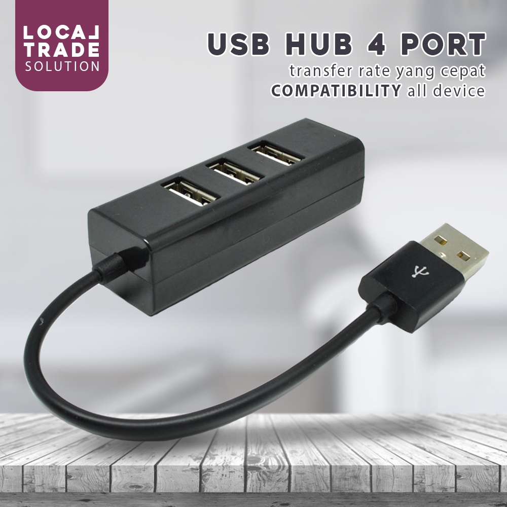 Usb Hub 4 Port High Speed Portable Adapter USB Multifungsi Transfer Rate Super Cepat Plug and Play Konverter Male to Female Switch Data Cable &amp; Charger Bisa Untuk Mouse Keyboard Dongle Bluethoth Flashdisk Charger