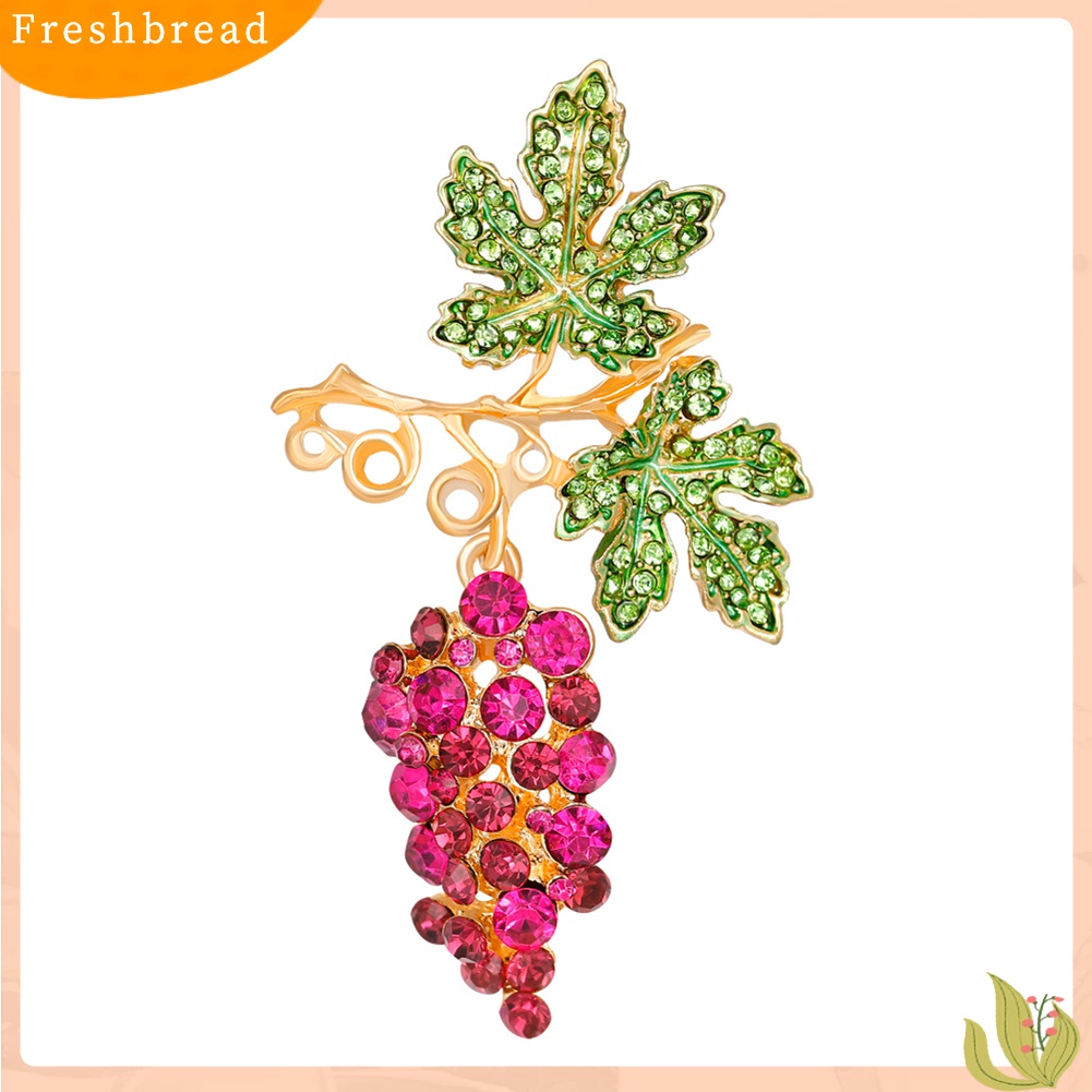 [ TERLARIS]Women Fashion Multicolor Rhinestone Grape Fruit Brooch Pin Evening Party Jewelry