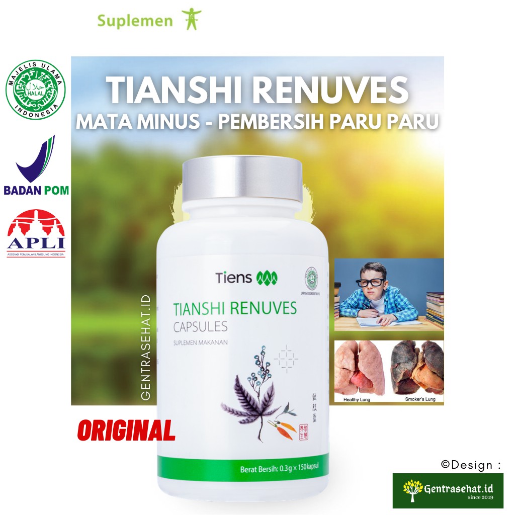 Tiens Renuves Original - Mata Minus & Pembersih Paru-paru