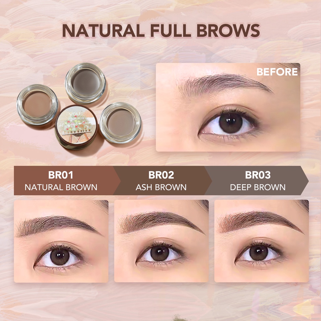 ★ BB ★  Y.O.U Colorland Art Shaping Brow Pomade - Eyebrow Gel Pomade Cream | Alis Waterproof Longwear - YOU