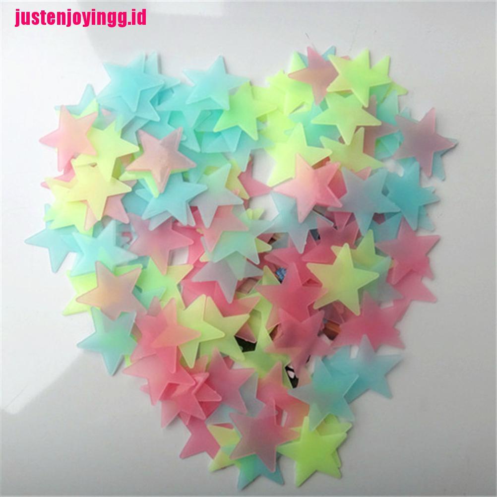 100pcs Stiker Dinding Bentuk Bintang Glow In The Dark Untuk Kamar Anak