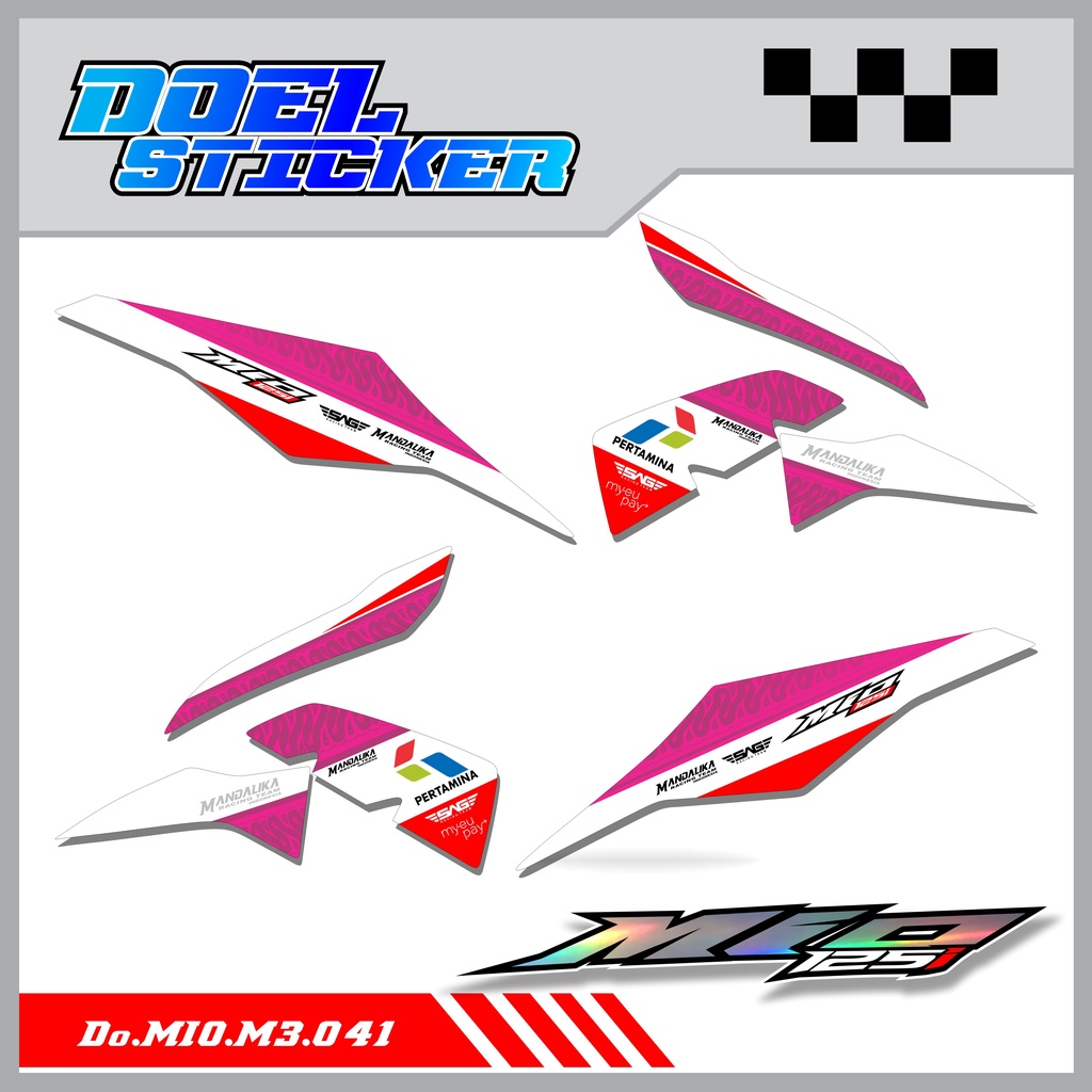 Sticker Striping Mio M3 , Mio Z , Mio 125 List Variasi Hologram pelangi,Crome Doel 041