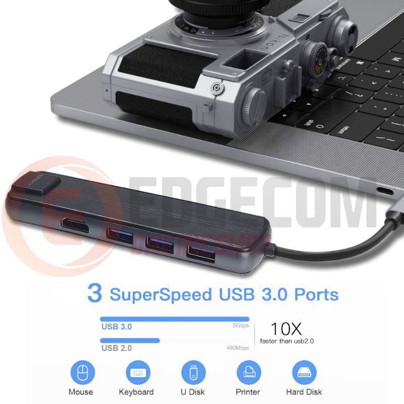 USB 3.1 TYPE C 6in1 HDMI 4K Gigabit Lan USB C PD USB 3.0 HUB Converter